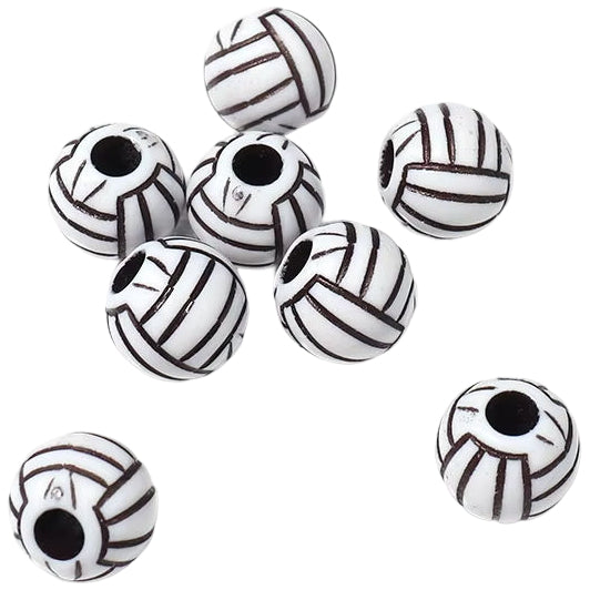 12mm Acrylic Baseball Beads for Sports Jewelry Making and Craft Decorations, Pack of 50