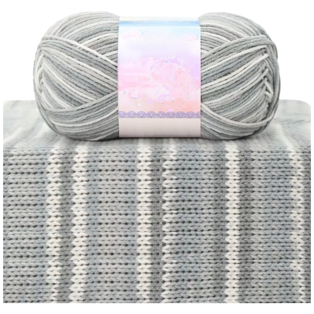 1.5mm Multicolored Fancy Yarn for Knitting & Crocheting Sweaters, Scarves & DIY Crafts, 50 Grams/1.76oz 175 yards