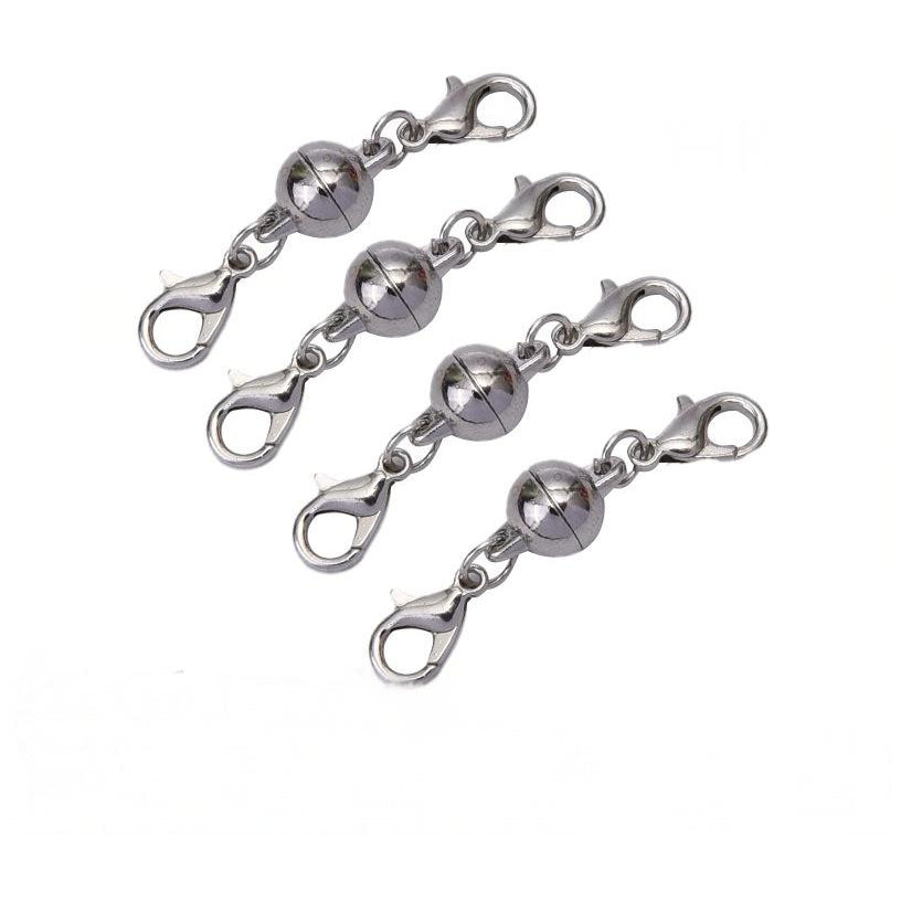 14K Gold Magnetic Necklace Clasp With 925 Sterling Silver Double Lobster Closure for Jewelry Repair