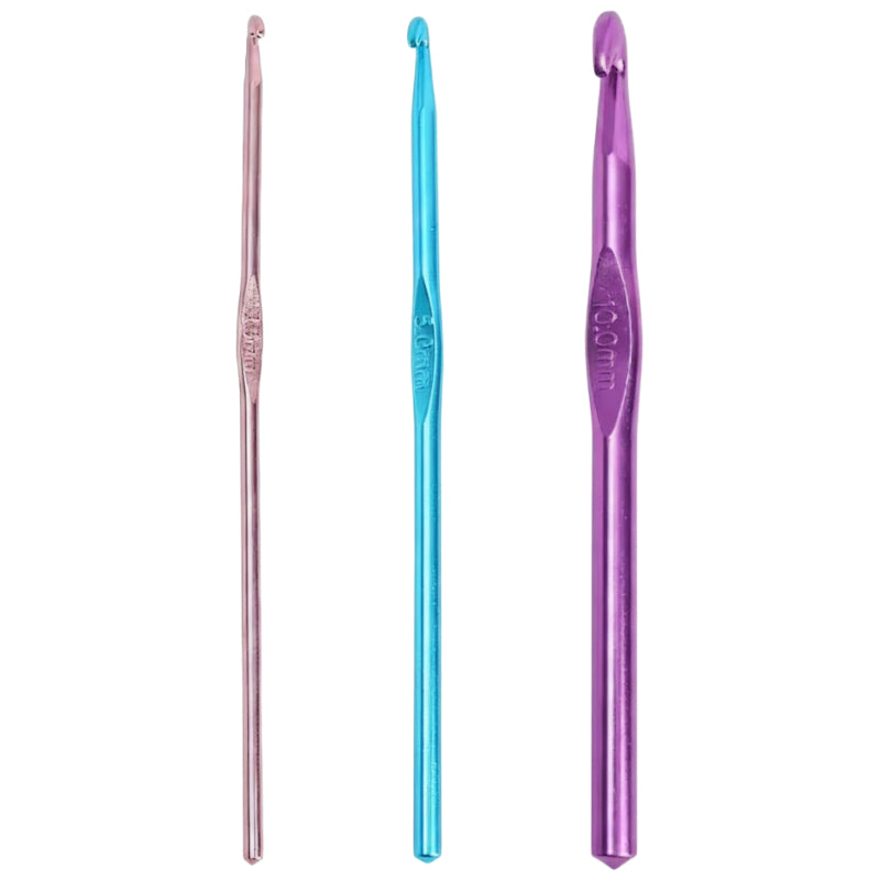 Colorful Aluminum Crochet Hooks Single Head Metal Crochet Needles for Sweater Knitting, Yarn Crafts and DIY Crochet Projects
