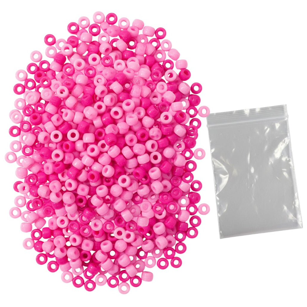 Plastic Pony Beads for Bracelets, Hair Braids, Jewelry Making and DIY Craft Projects