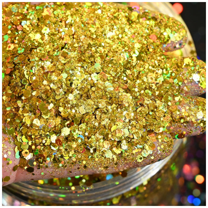 160g Holographic Chunky Glitter for Resin Art, Nails, Face, Hair, Tumblers, Crafts, and DIY Decorations