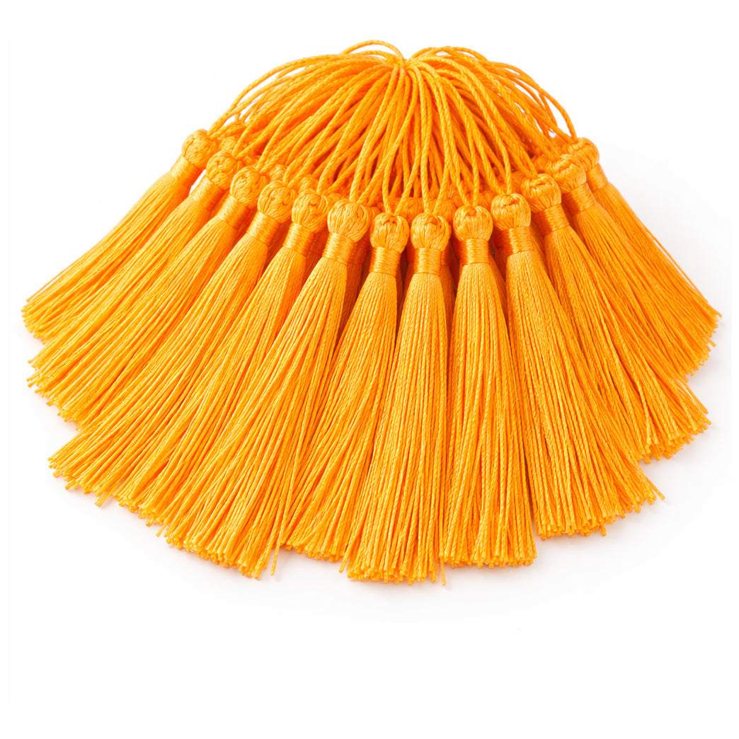 Mini Tassels with Loops 5 Inch Polyester Silky Tassels for Bookmarks and Crafts, Pack of 120