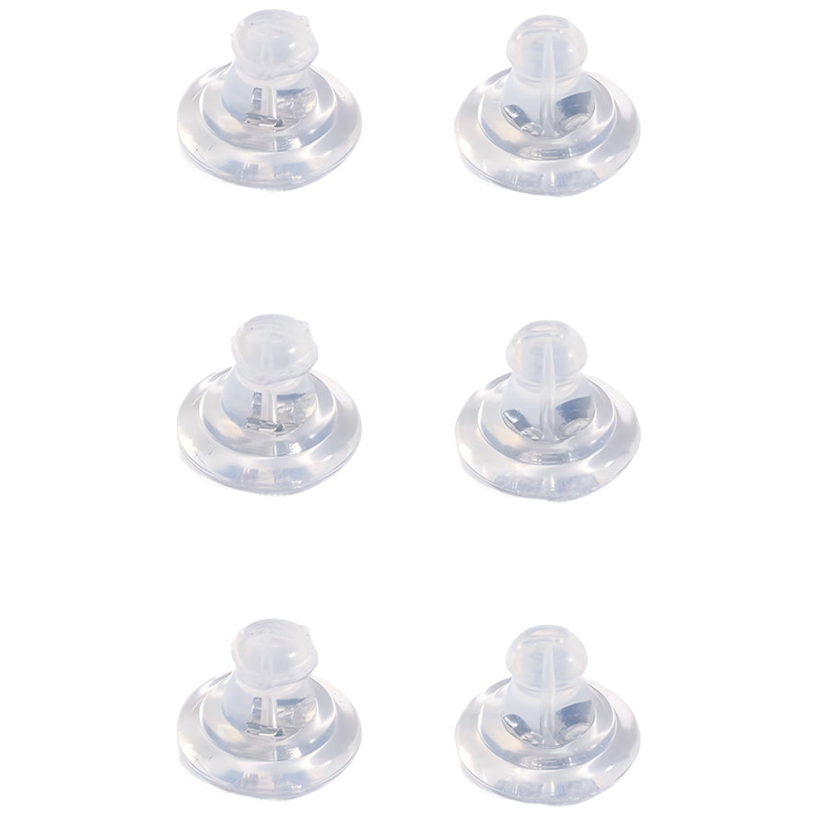 Silicone Earring Backs Replacements Locking Hypoallergenic Clear Stud Backings for Heavy Droopy Earrings