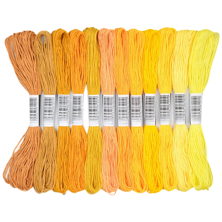 12 Skeins Embroidery Floss 6 Ply Polyester Variegated Threads 105 Yards for Cross Stitch Bracelet Knitting Craft