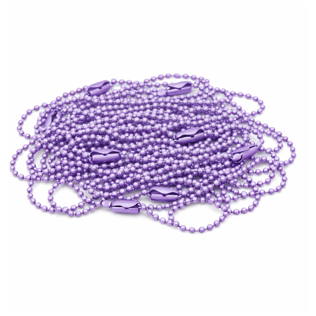 Ball Bead Chain Keychains 4.72 Inch Metal Dog Tag Chains with Connectors, Pack of 100