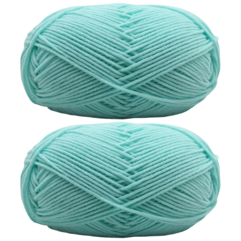 Milk Cotton Yarn 2mm Medium 4 Ply for Crochet Knitting and DIY Crafts, 50 Grams/1.76oz 140 yards, Pack of 2