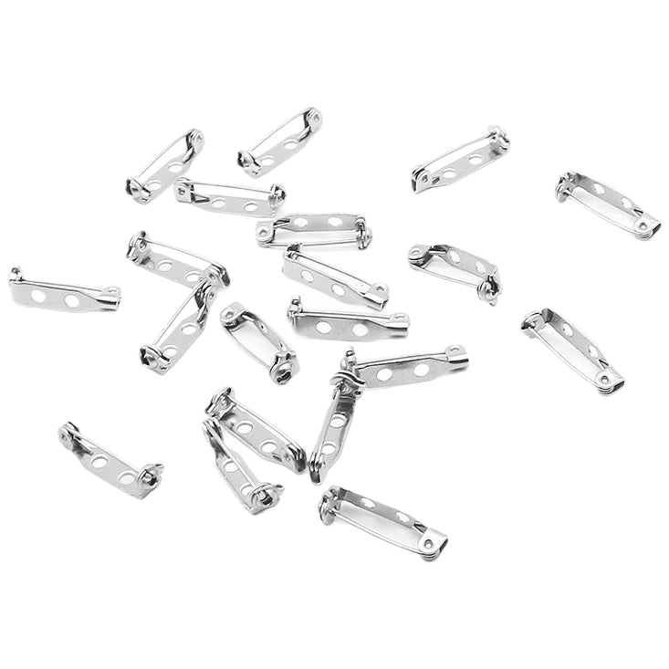 Silver Brooch Pin Back Bars Pinback Clasps for Badges Crafts Name Tags Jewelry DIY, Pack of 60