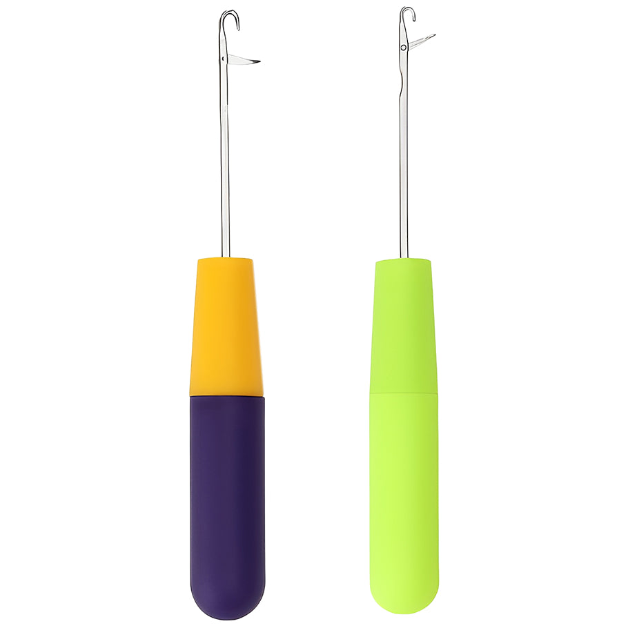 Latch Hook Crochet Tool for Micro Braids Hair Extensions Feather Craft Carpet Weaving Needles, Pack of 2