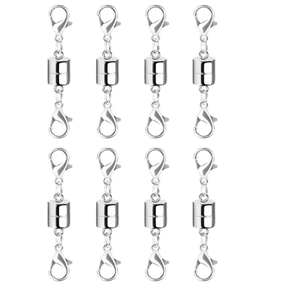 Magnetic Necklace Clasp Extenders with Double Lobster Clasps for Easy Jewelry Attachment in Gold and Silver