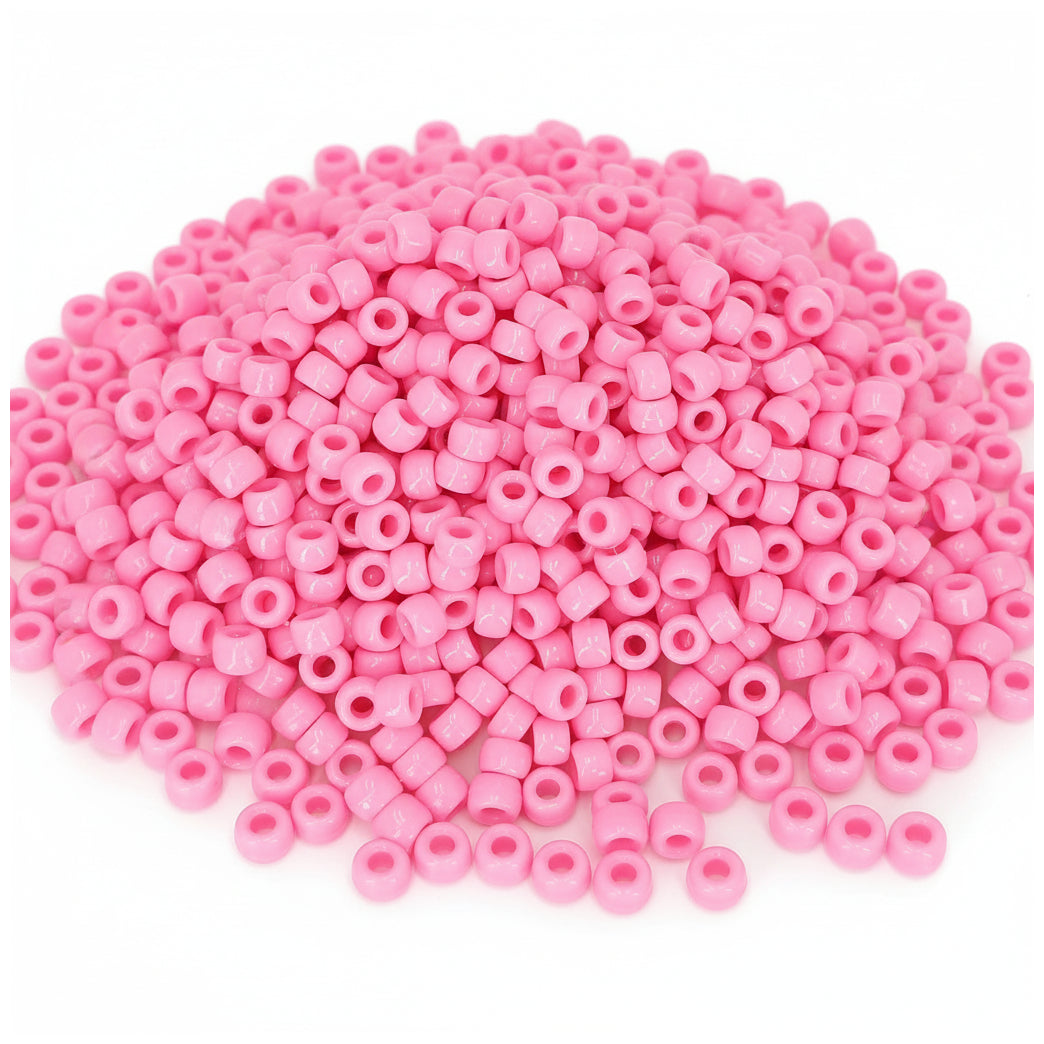 Pony Beads 6x9mm Plastic Beads for Friendship Bracelets Jewelry Making Keychains and DIY Crafts