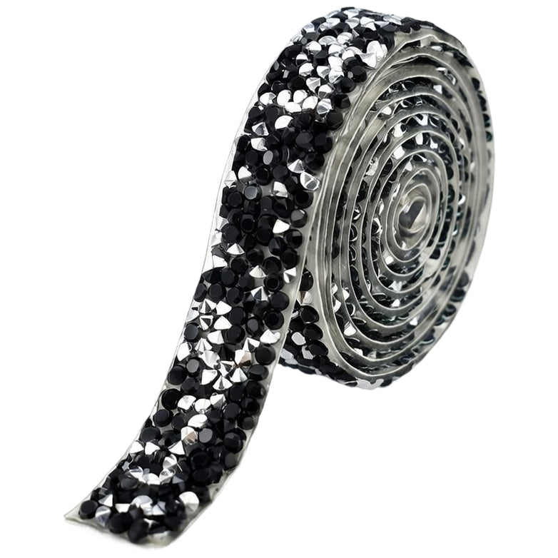 1 Yard Self Adhesive Rhinestone Ribbon Roll Resin Crystal Trim for Crafts Clothing Bags Shoes DIY Decorations