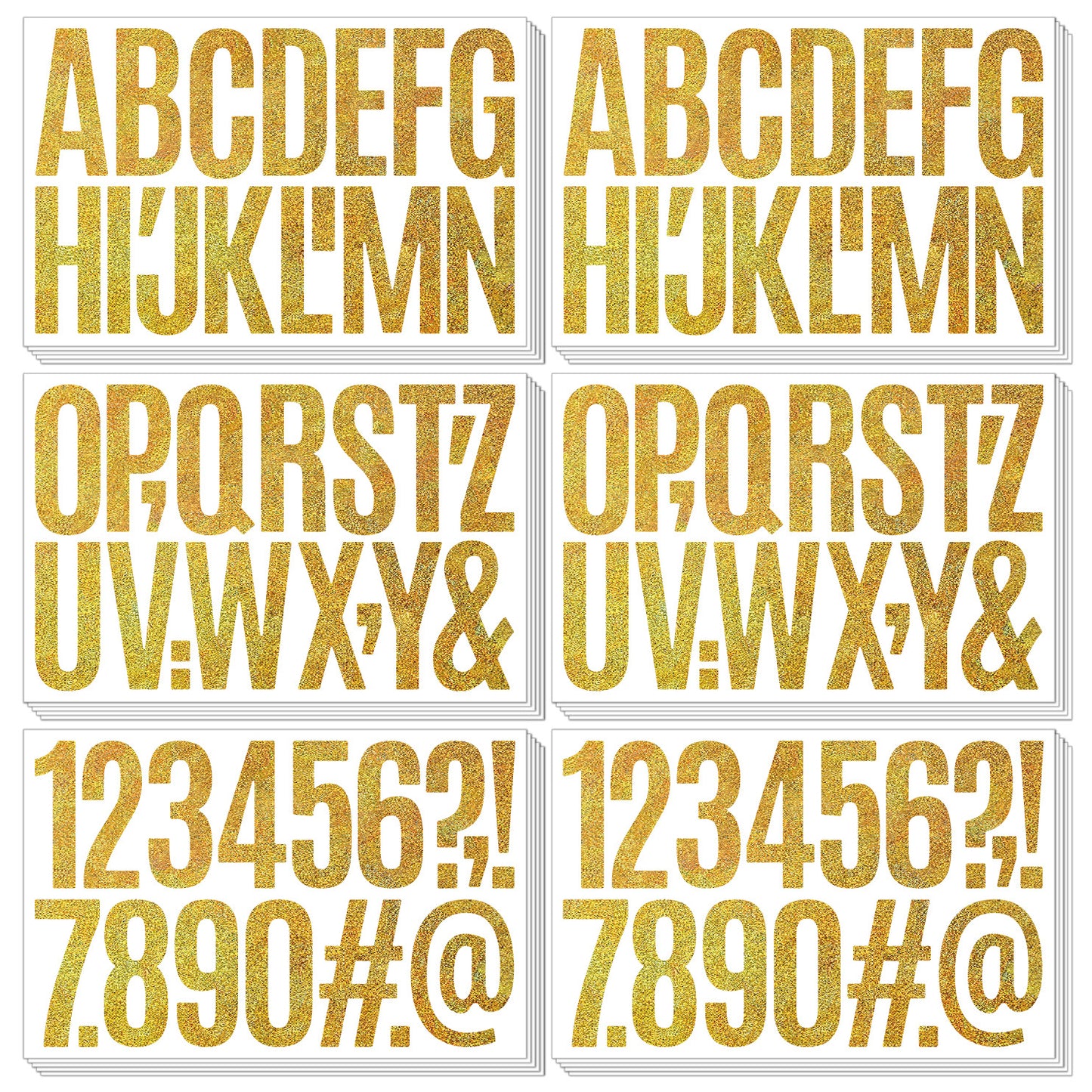 Glitter Vinyl Letter and Number Stickers Self Adhesive Waterproof Decals for Crafts Signs Mailbox DIY Decoration, Pack of 8