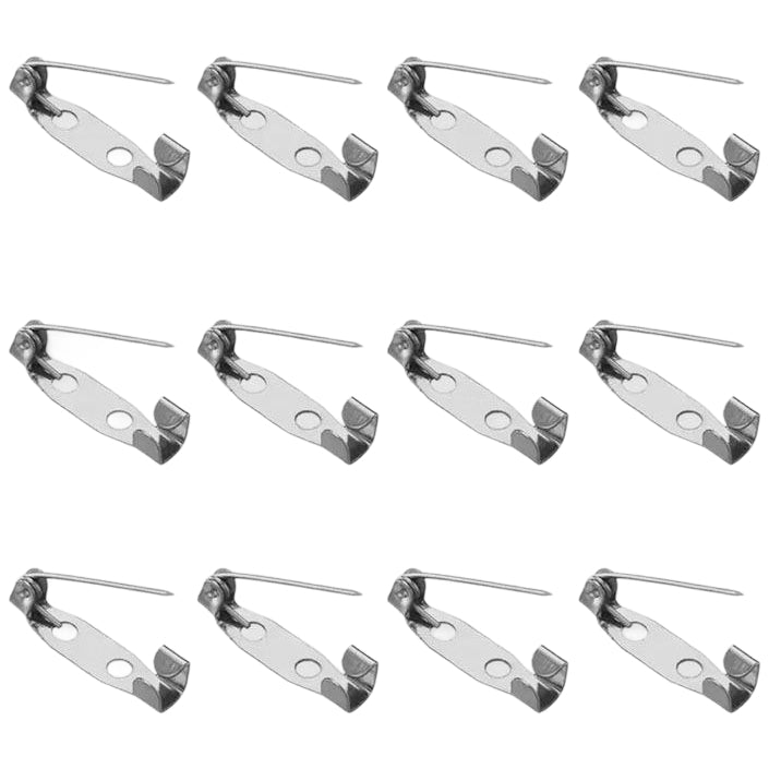 Silver Brooch Pin Back Bars Pinback Clasps for Badges Crafts Name Tags Jewelry DIY, Pack of 60