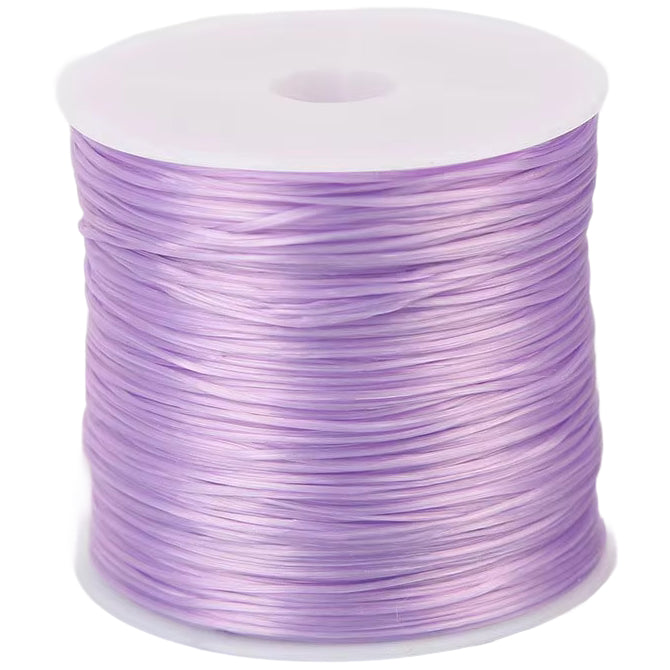 0.8mm Transparent Crystal Elastic Cord for Beading, Bracelets, and Jewelry Making, 60m Roll