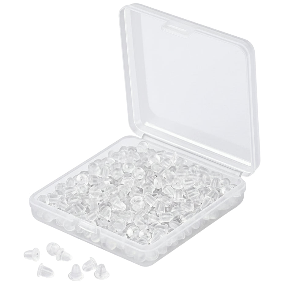 Soft Clear Silicone Earring Backs 4mm Replacement Backings for Stud Fish Hook and Hoop Earrings