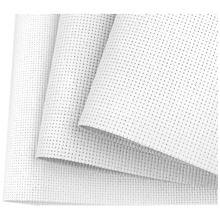 White Aida Cloth 14 Count Cross Stitch Fabric for Embroidery Needlework and DIY Craft Projects