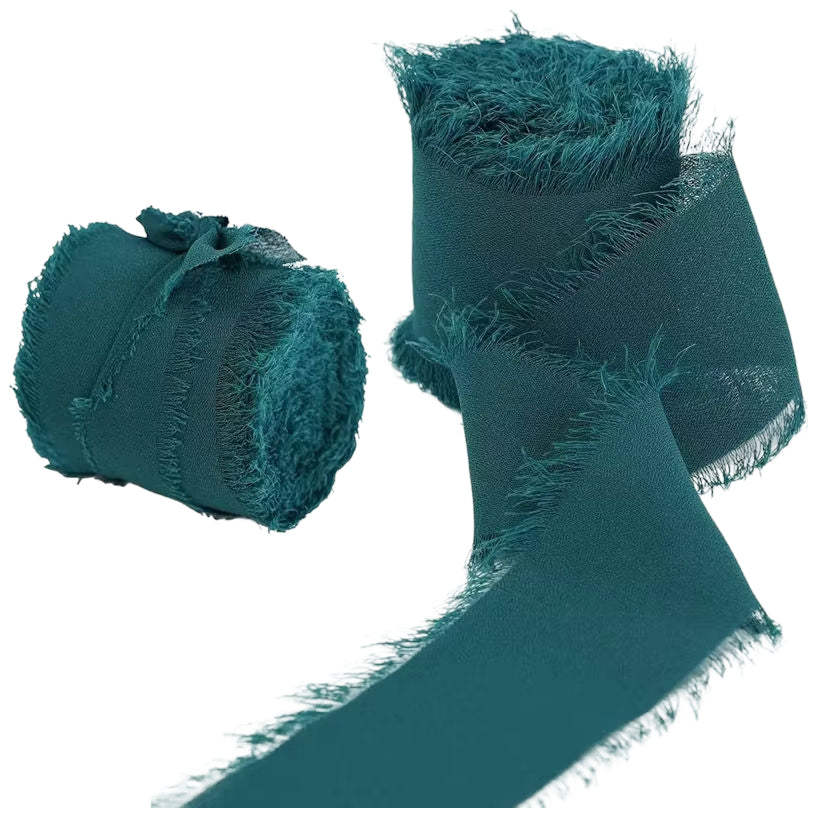 Chiffon Silk Ribbon 1.5 Inch x 10 Yards for Wedding Bouquets, Invitations, and Decorations, Pack of 2