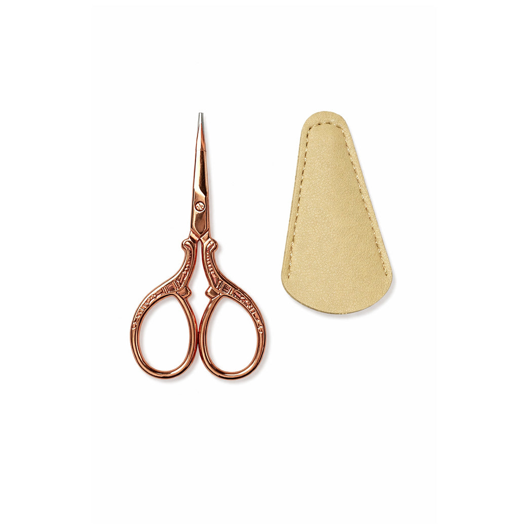 Embroidery Sewing Scissors with Leather Cover for Needlework Crafting Thread Cutting and DIY Handicraft Tools