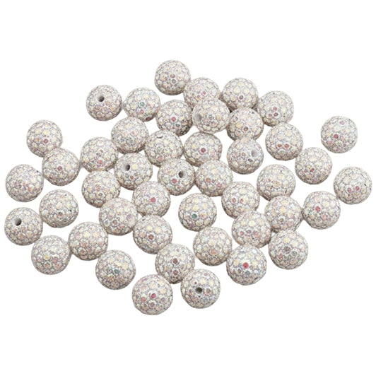 Sparkle Rhinestone Clay Beads Round Disco Spacer Beads for Jewelry Making, Bracelets, Earrings and DIY Craft Projects