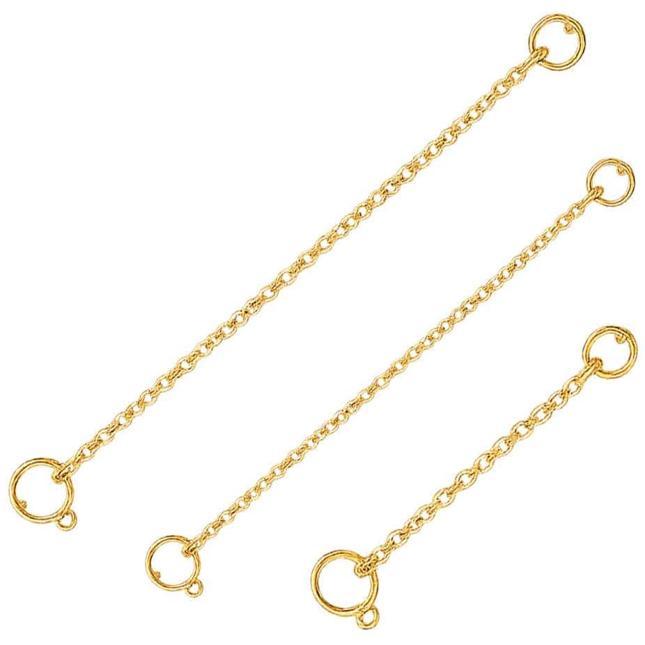 14K Gold Necklace Extender Chain 925 Sterling Silver Bracelet Anklet Extension Chain for Jewelry