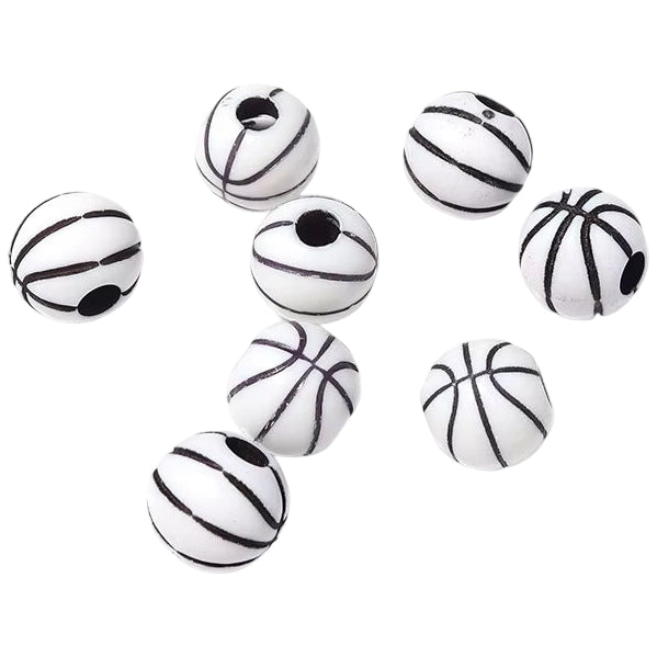 12mm Acrylic Baseball Beads for Sports Jewelry Making and Craft Decorations, Pack of 50
