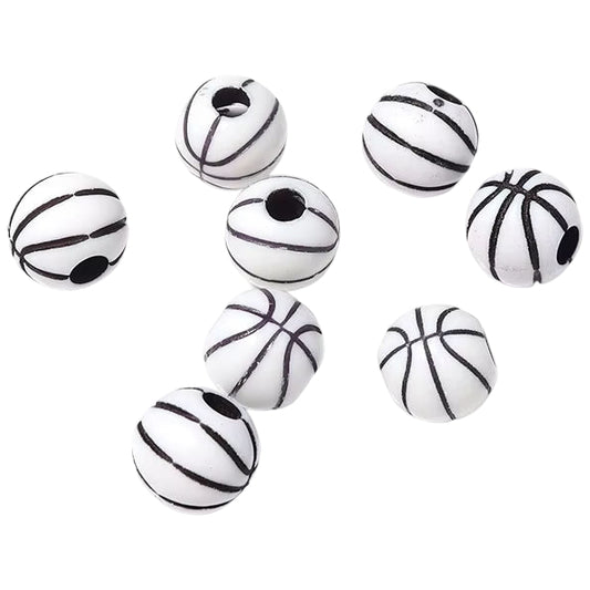 12mm Acrylic Baseball Beads for Sports Jewelry Making and Craft Decorations, Pack of 50