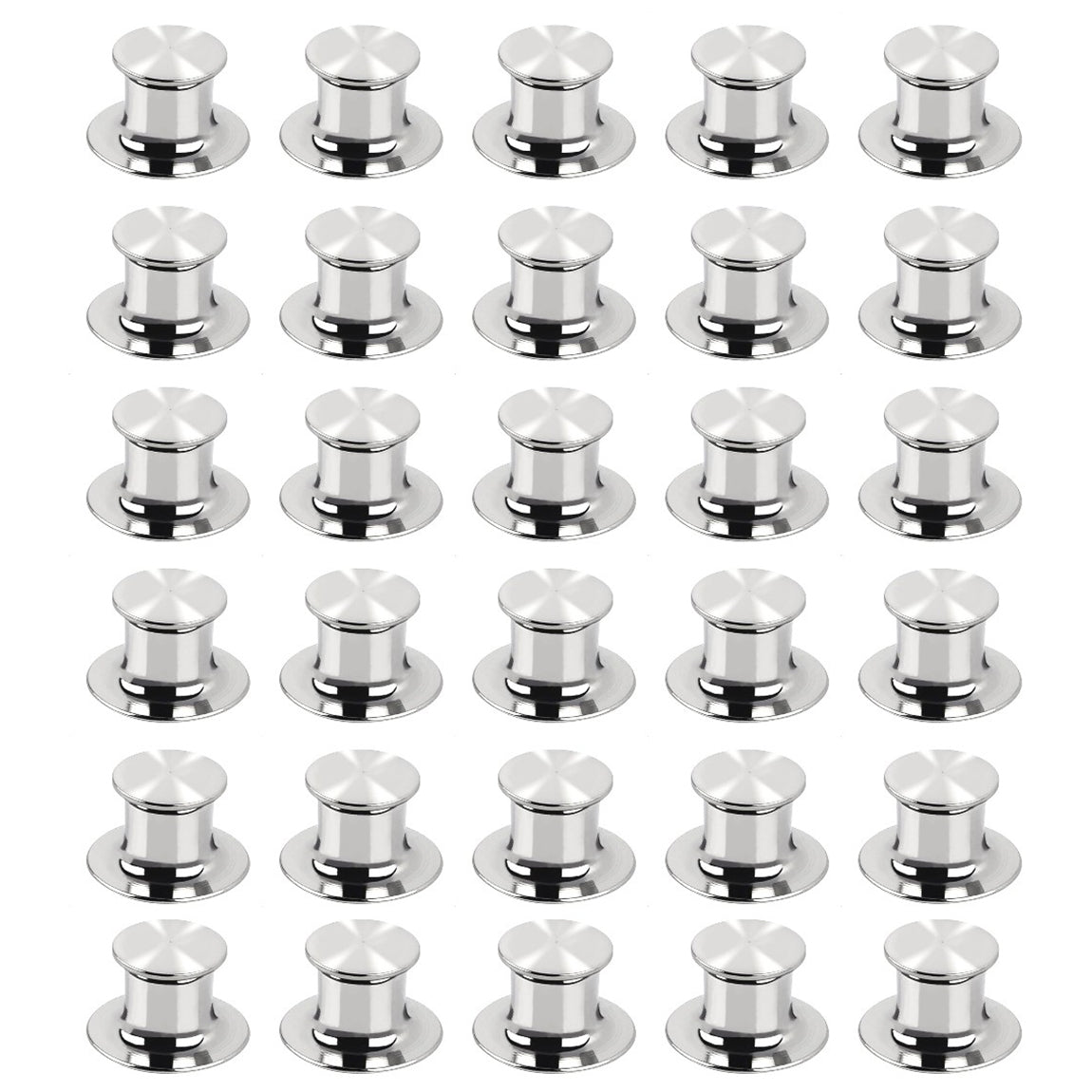 Metal Silver Locking Pin Backs Secure Clasp Keepers for Pins Badges Hats Bags and Lanyards