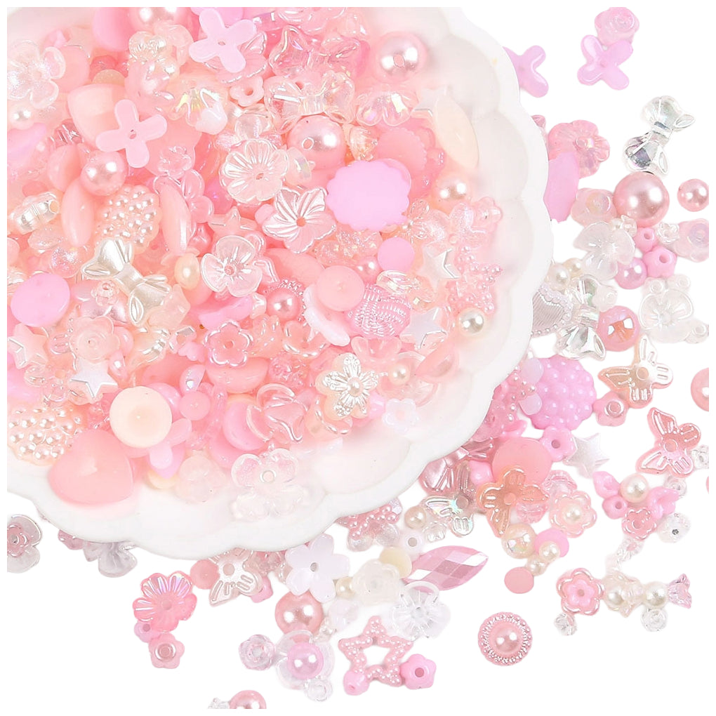 Assorted Acrylic Resin Beads Flatback Half Round Pearls for Jewelry Making DIY Crafts Bracelets Earrings Necklaces, Pack of 260