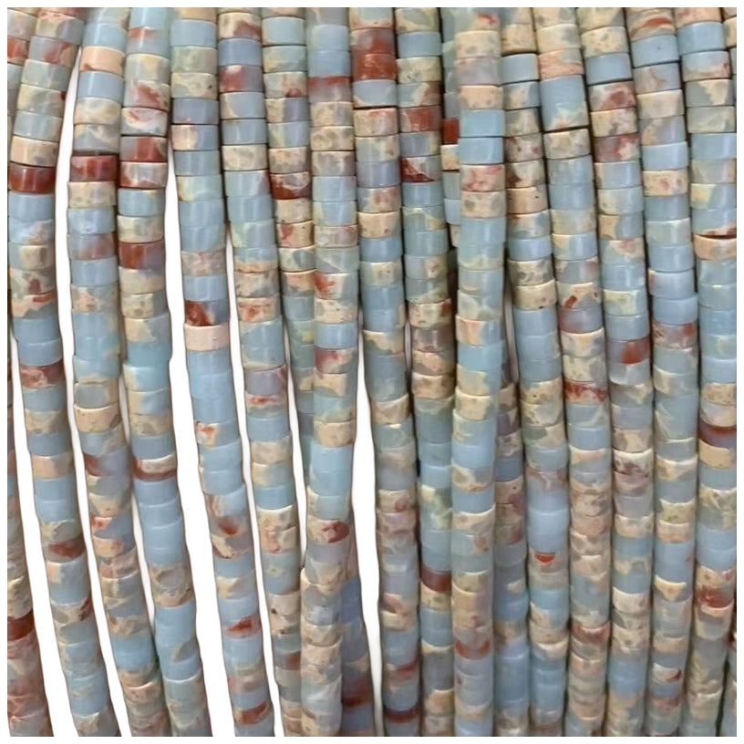 Natural Spacer Beads 4mm x 2mm Flat Round Gemstone Beads for Jewelry Making, Pack of 150