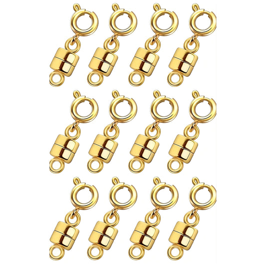 Magnetic Necklace Clasp Extenders for Women, Gold Chain Converter for Bracelets, Necklaces, and Anklets