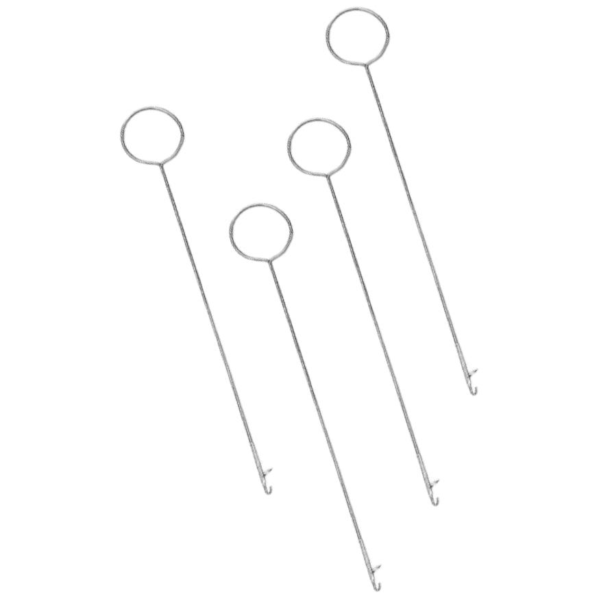 Stainless Steel Knitting Needles – Round Handle Crochet Hook with Latch for DIY Sewing & Fabric Straps (4-Pack)