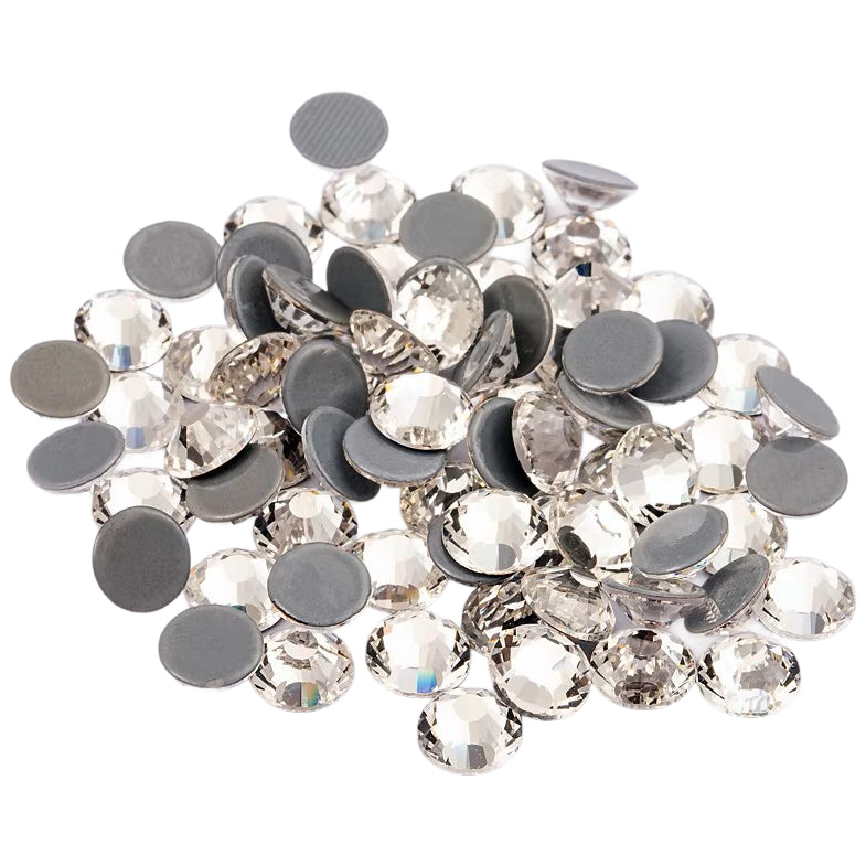 Flat Back Rhinestones Round Gems for Nail Art Clothing Crafts Glue Fix Decorations, Pack of 1440