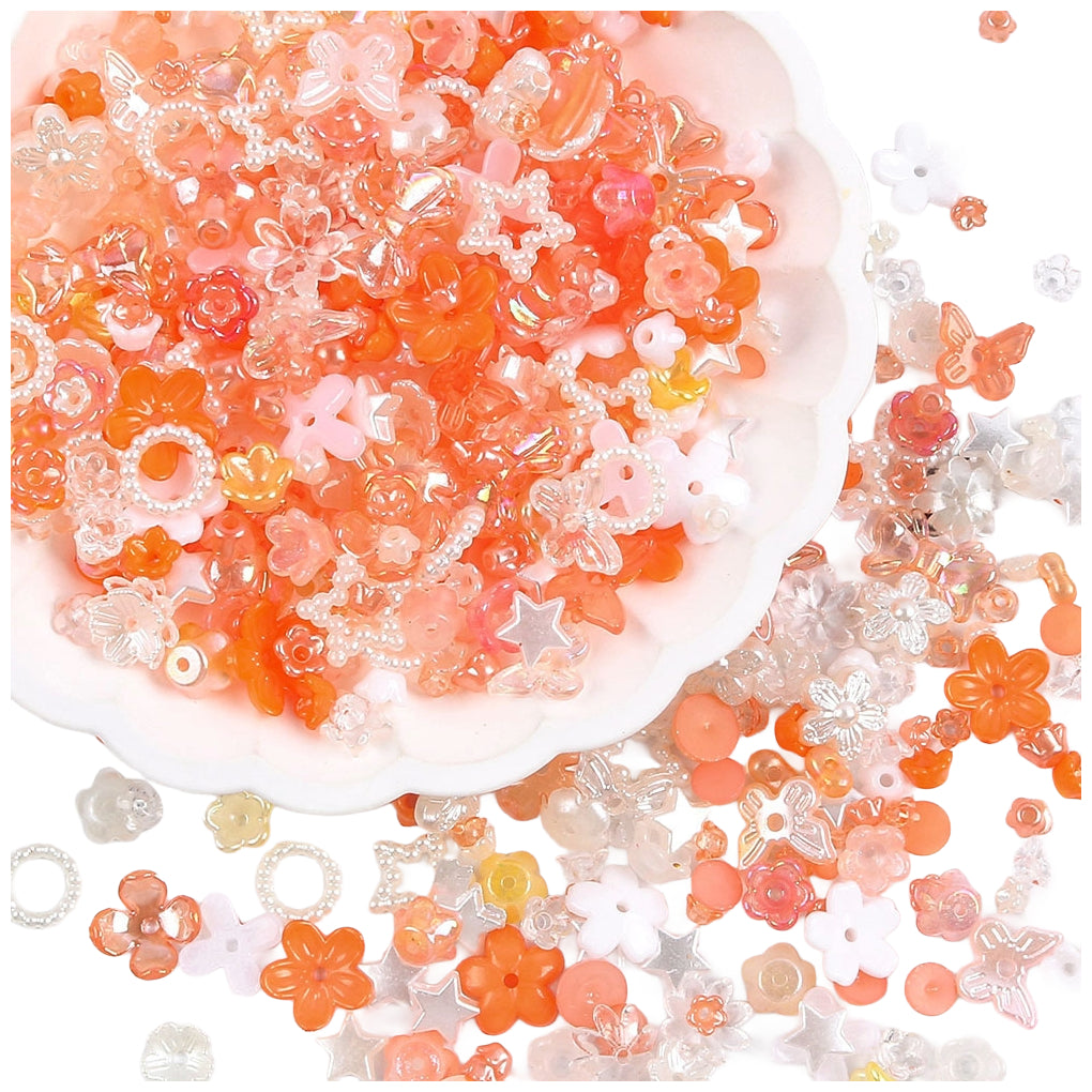 Assorted Acrylic Resin Beads Flatback Half Round Pearls for Jewelry Making DIY Crafts Bracelets Earrings Necklaces, Pack of 260