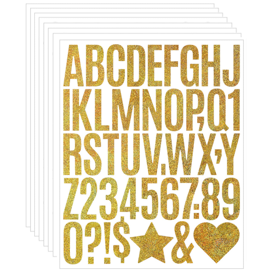 Glitter Vinyl Letter and Number Stickers Self Adhesive Waterproof Decals for Crafts Signs Mailbox DIY Decoration, Pack of 8