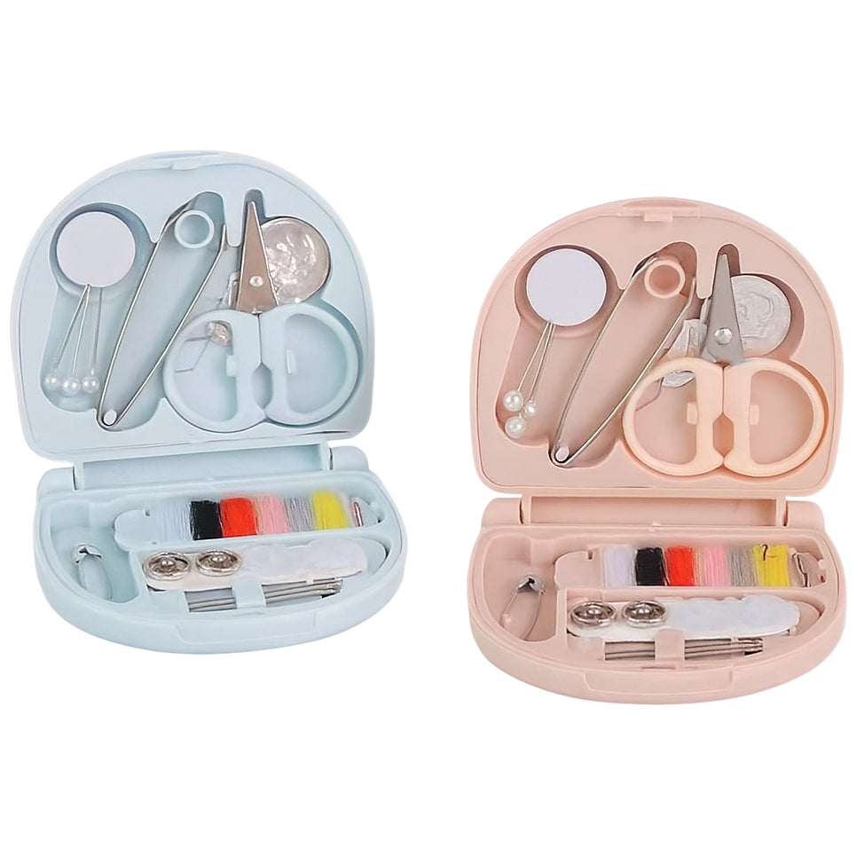 Mini Travel Sewing Kit Portable Heart Shaped Sewing Box Compact Repair, Set of 2