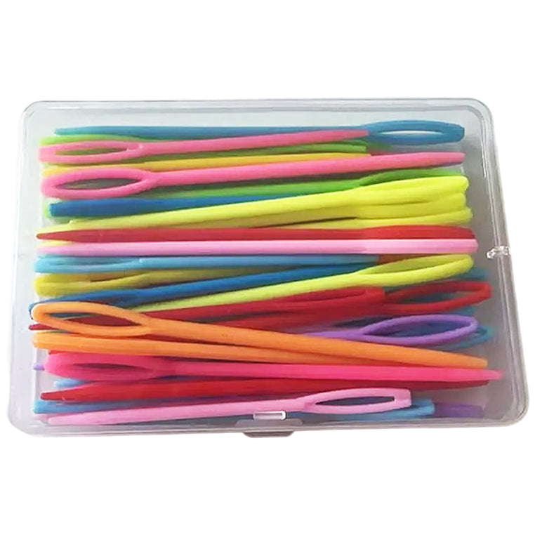 Plastic Yarn Sewing Needles With Storage Box for Knitting, Crochet, DIY Craft Stitching Projects Handmade, Pack of 50