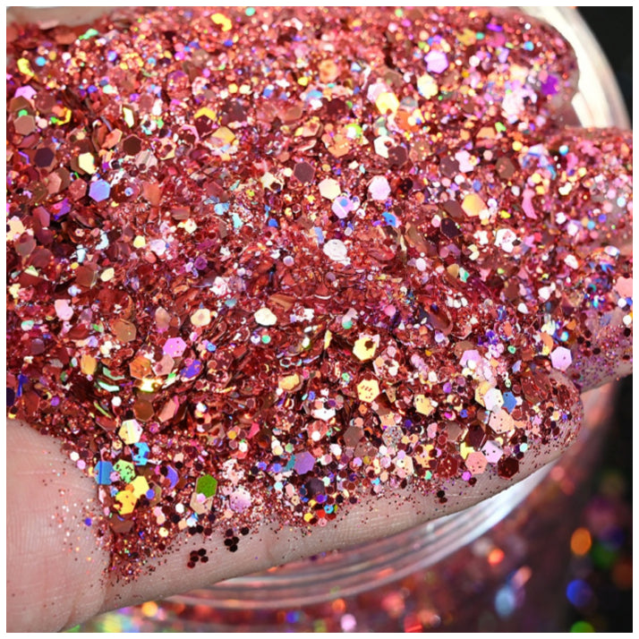 160g Holographic Chunky Glitter for Resin Art, Nails, Face, Hair, Tumblers, Crafts, and DIY Decorations