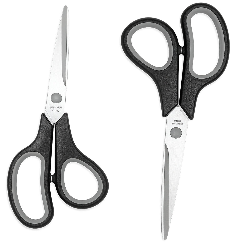 8-Inch Stainless Steel Scissors Sharp Tailoring Shears for Sewing, Crafts, and Office Use, Pack of 2