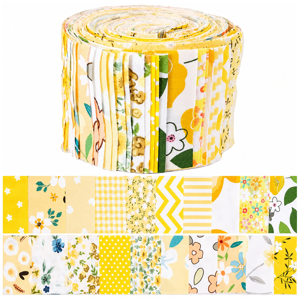 40 Precut Quilting Fabric Strips for Sewing, Crafting, Blankets, Rugs, Upholstery, and Home Decor Purse Making
