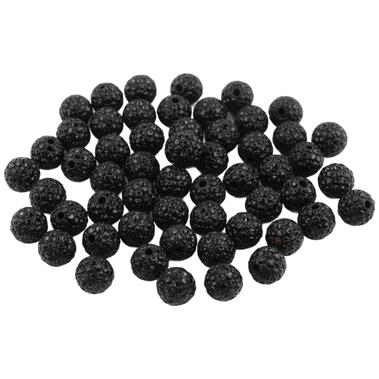 10mm White Rhinestone Beads for Jewelry Making Round Disco Crystal Beads for DIY Bracelets, Earrings and Necklaces