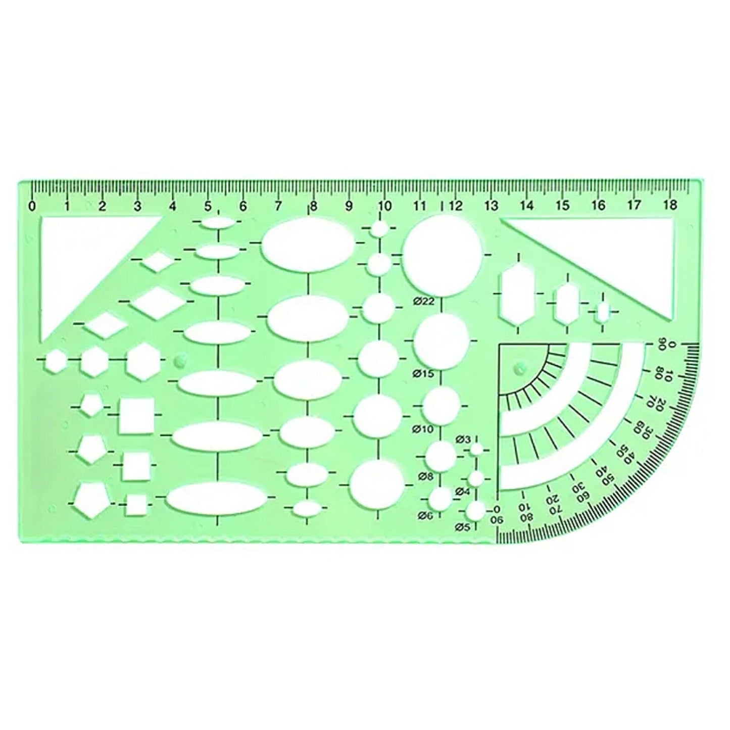 Professional Circle Template Guide with Inch and Metric Graduations for Drafting Drawing Woodworking and Design Tools