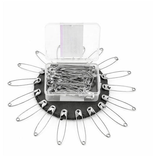 Heavy Duty Stainless Steel Safety Pins 2.2 Inch Large Safety Pins for Sewing Diapers and Crafts, Pack of 80