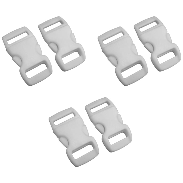 1 Inch Side Release Buckles Dual Adjustable Plastic Clips for Webbing Straps, Pack of 6