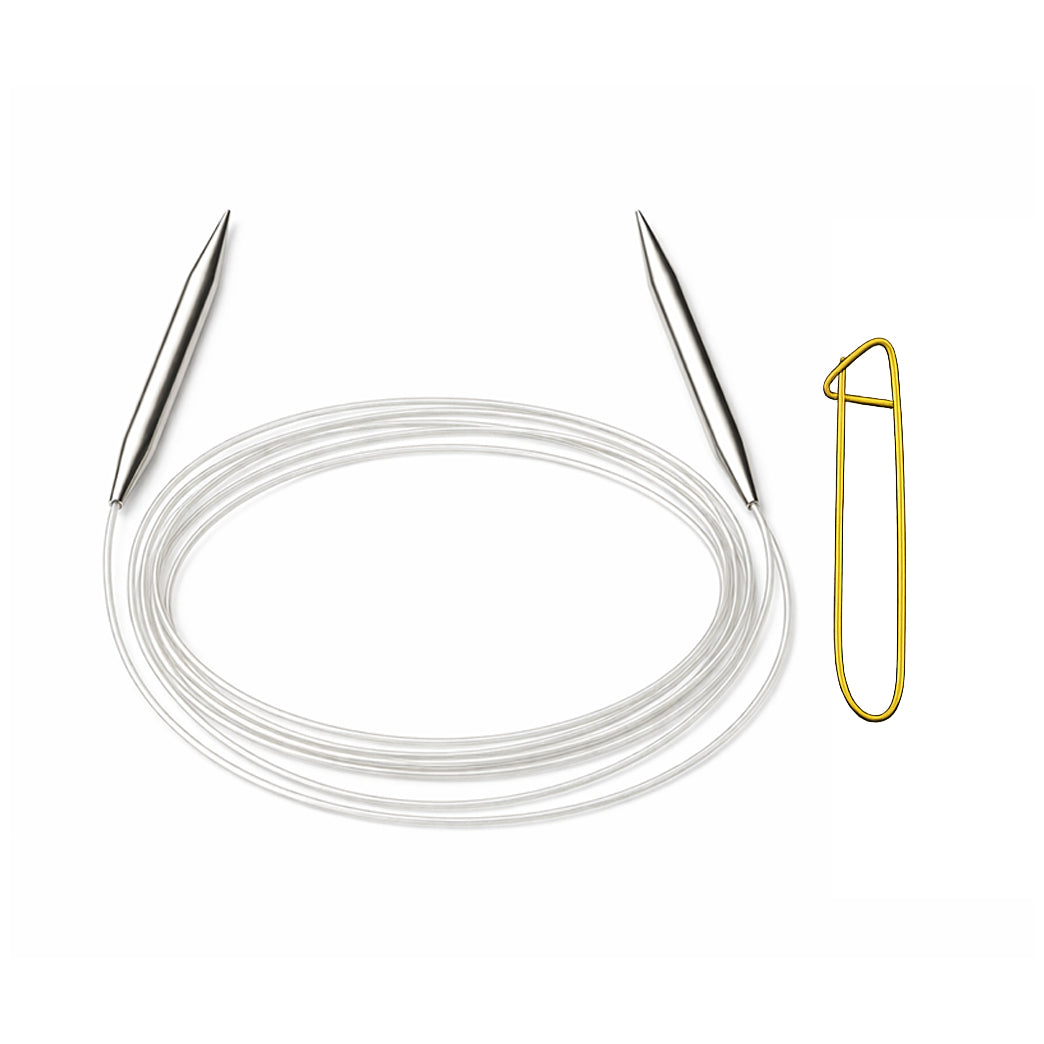 Stainless Steel Circular Knitting Needles with Stitch Holder for Hats Sleeves Scarves Baby Sweaters and Small Projects