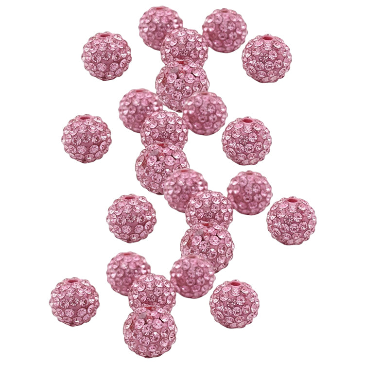 10mm White Rhinestone Beads for Jewelry Making Round Disco Crystal Beads for DIY Bracelets, Earrings and Necklaces