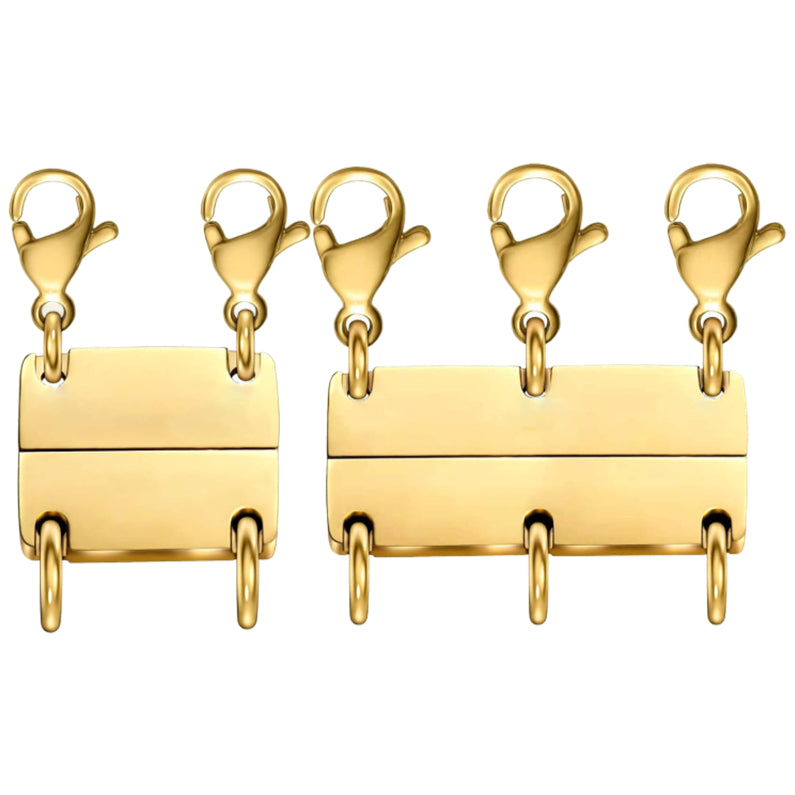 18K Gold and Silver Plated Layered Magnetic Necklace Clasp Separator for Stackable Necklaces