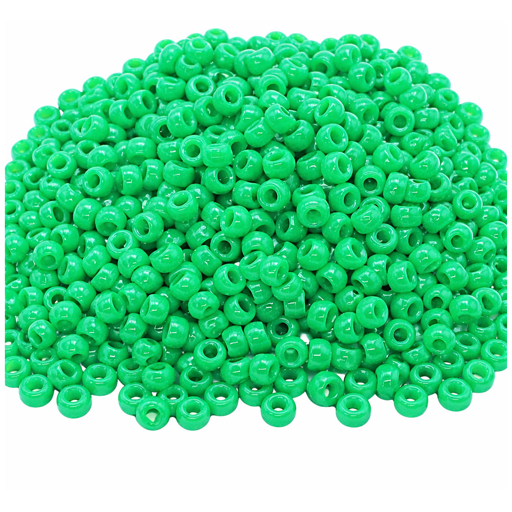 Plastic Pony Beads 6x9mm for Hair Braiding Bracelets Keychains and DIY Crafts, Pack of 300