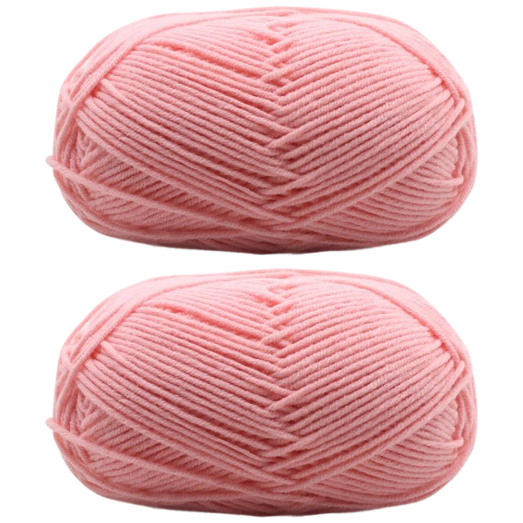 Milk Cotton Yarn 2mm Medium 4 Ply for Crochet Knitting and DIY Crafts, 50 Grams/1.76oz 140 yards, Pack of 2
