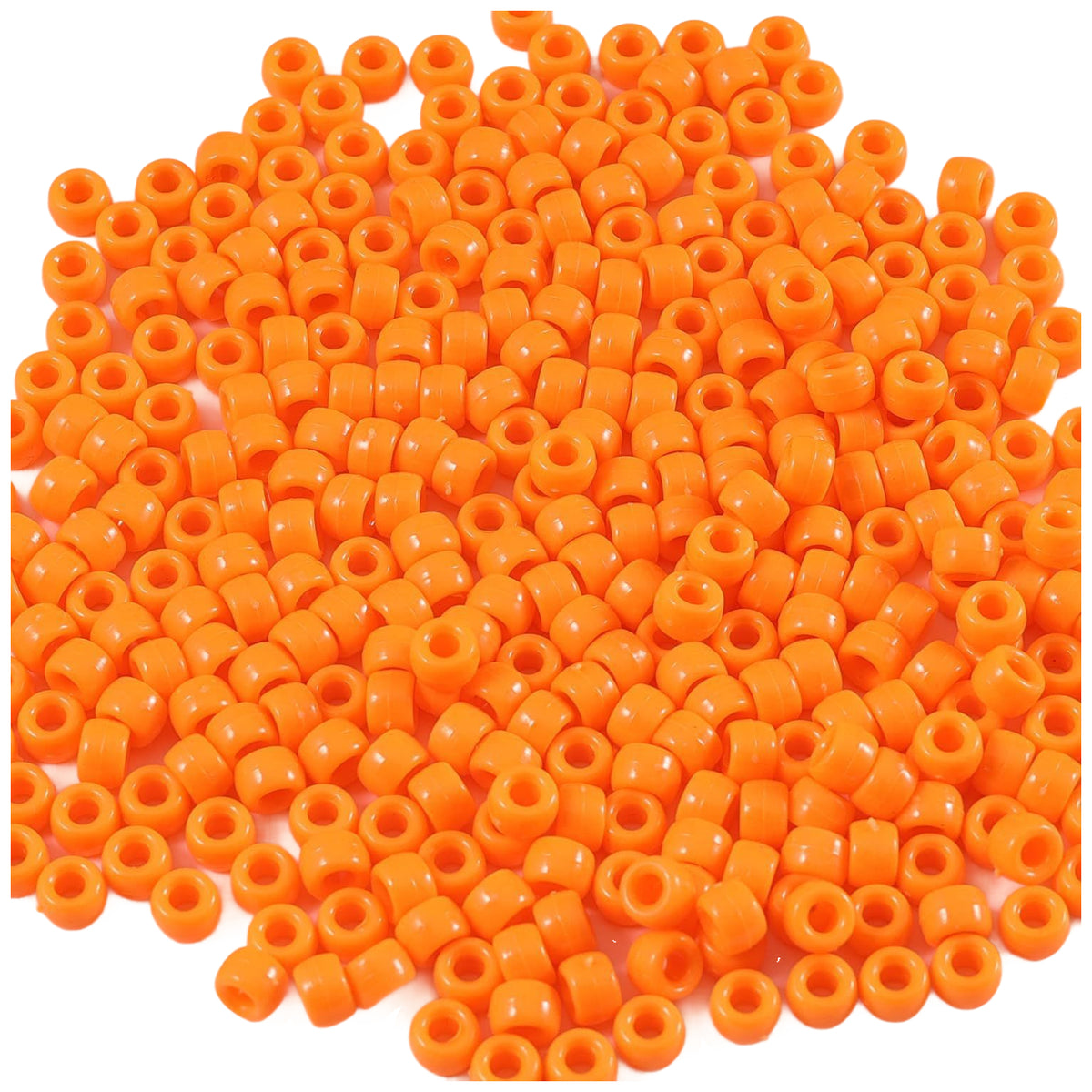 6x9mm Pony Beads Bulk for Bracelet Making Kandi Jewelry Hair Braids Crafts, Pack of 1000